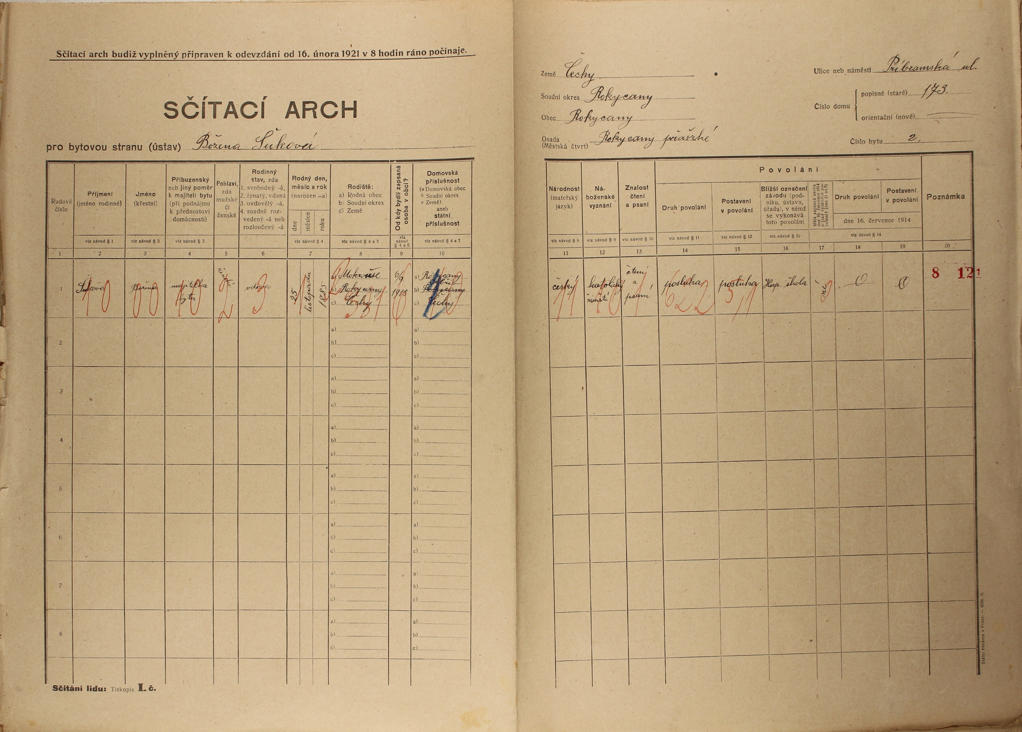4. soap-ro_00002_census-1921-rokycany-prazske-predmesti-cp173_0040